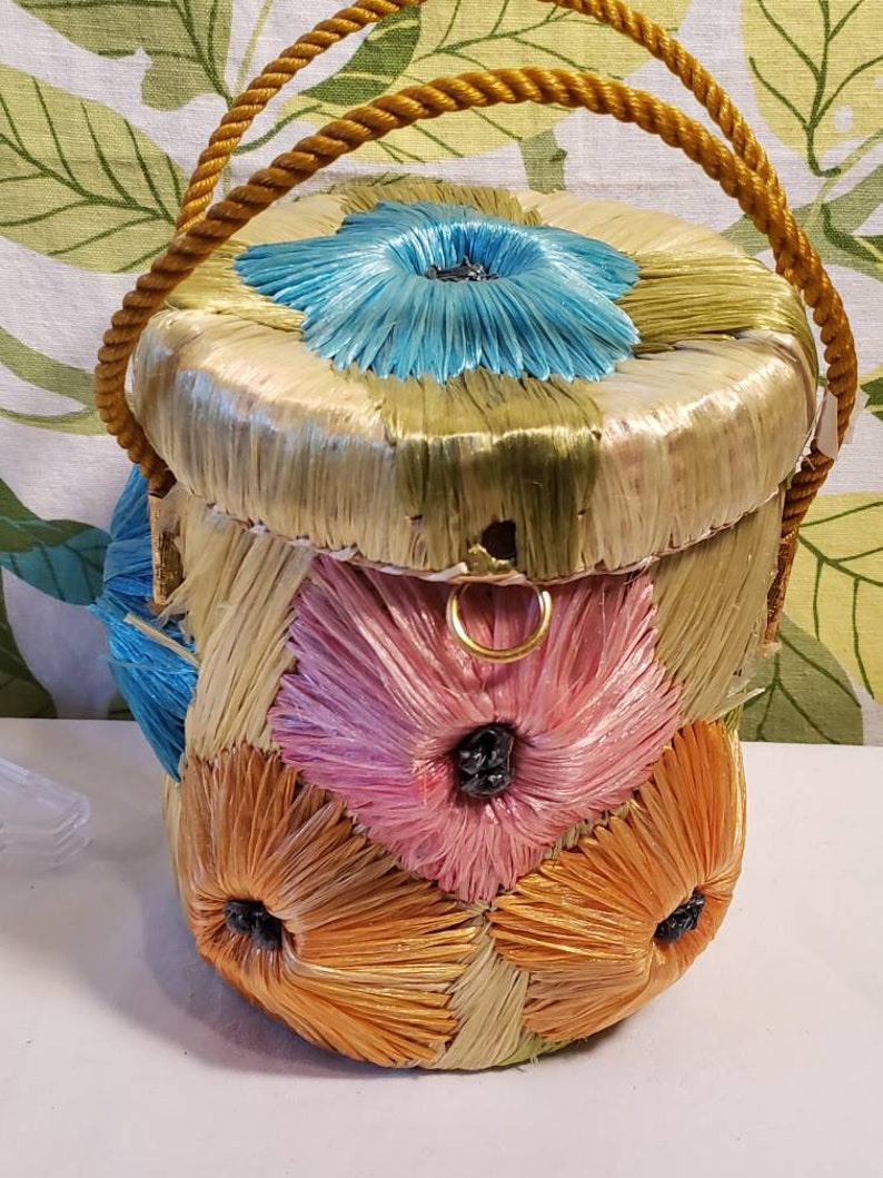 Vintage 1960s 1970s Straw Grass Purse By Cabana Handbag Made Etsy