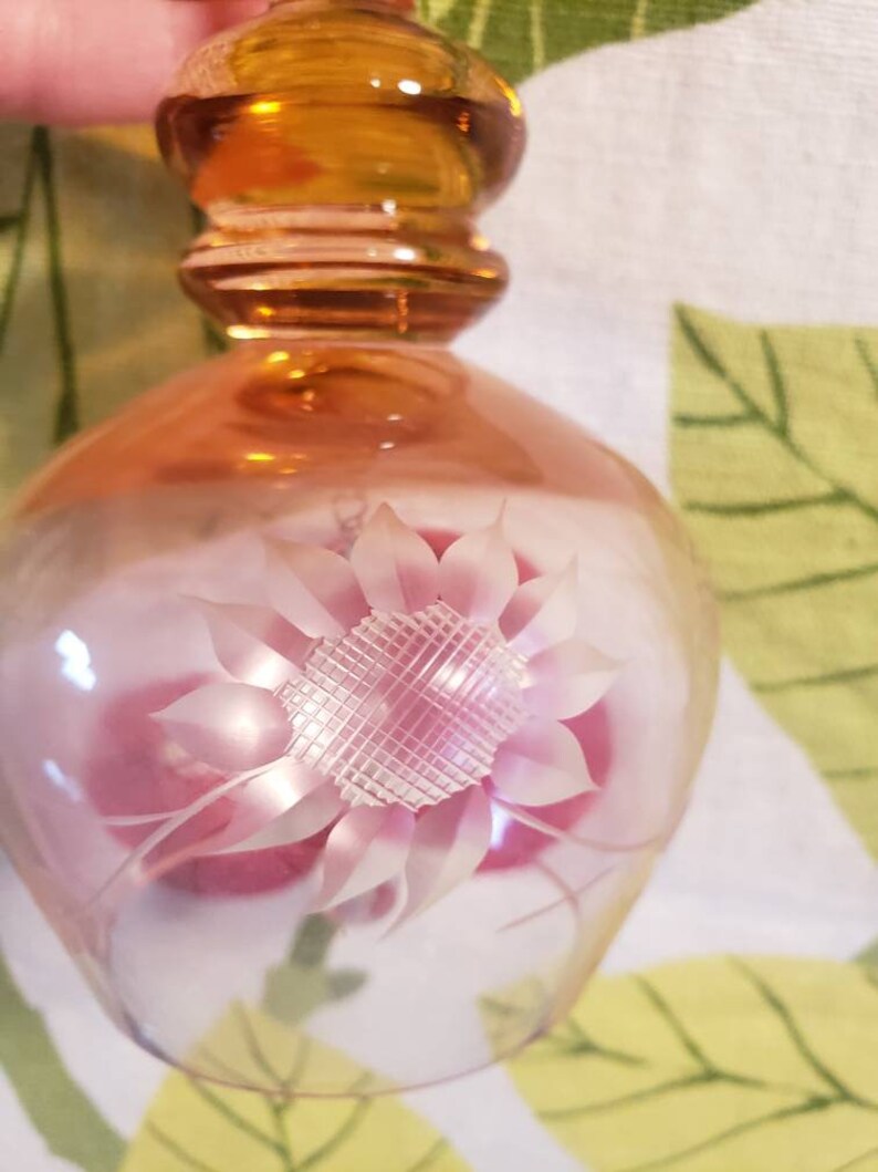 Vintage Krosno Poland Pink Etched Bells Set of 2 Etsy