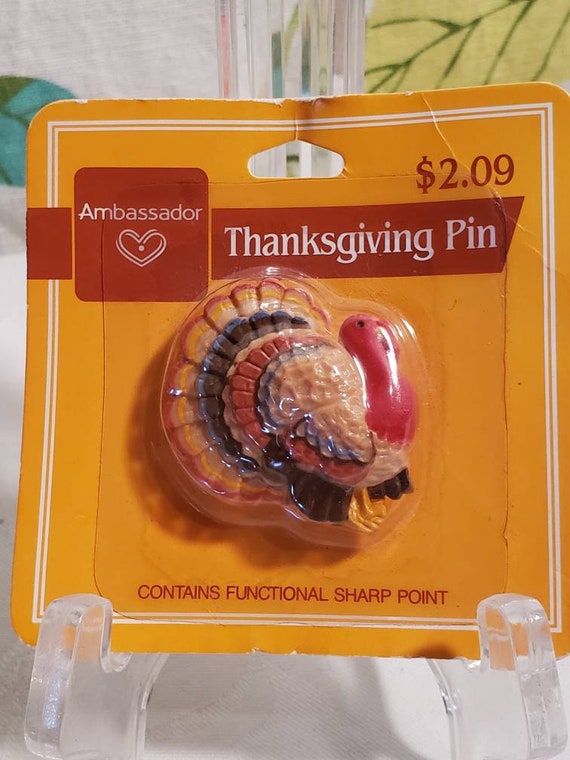 Vintage 1980s Ambassador Thanksgiving Turkey Pin