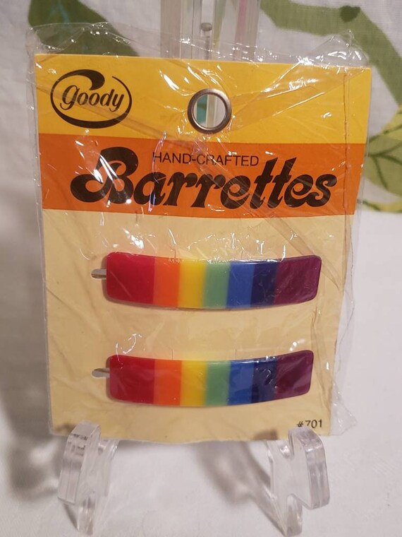 vintage barrettes rainbow Gem