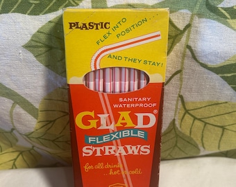 Vintage 1970s  Glad  Drinking Straws UNUSED