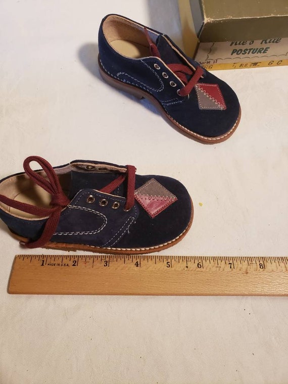 Vintage 1950s 1960s Little Boys Blue Suede Shoes … - image 8