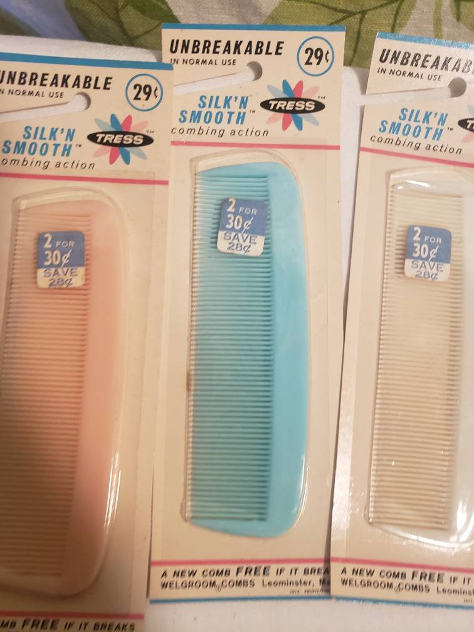 Vintage 1970s Unbreakable Ladies Purse Combs Set NOS Etsy