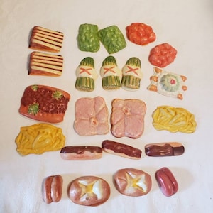 Vintage 1940s Celluloid Miniature Play Food 22 pieces