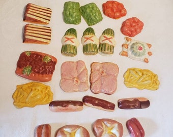 Vintage 1940s Celluloid Miniature Play Food 22 pieces