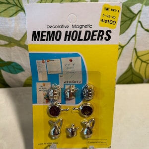 Vintage 1970s Memo Holder Magnets  NIP