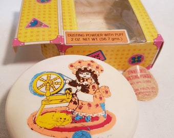 Vintage 1970s Tom Fields Tinkerbell Body Powder and Puff UNUSED