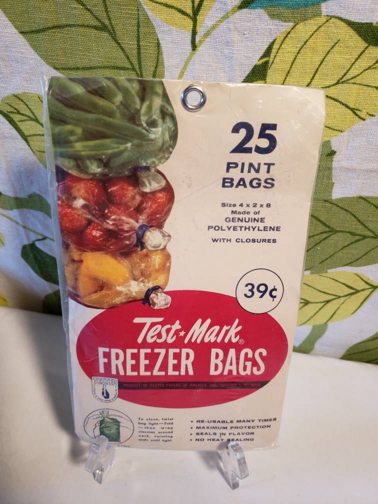 Vintage 1950s 1960s Test-mark Freezer Bags UNUSED 