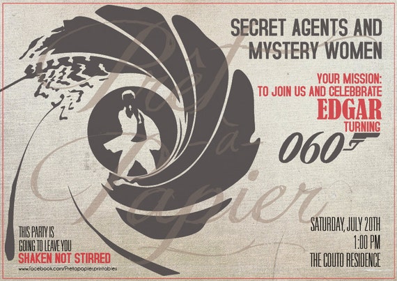 James Bond Party Invitation Etsy