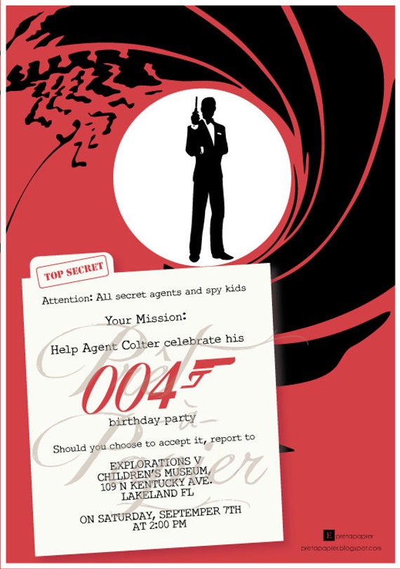 James Bond Party Invitation Etsy