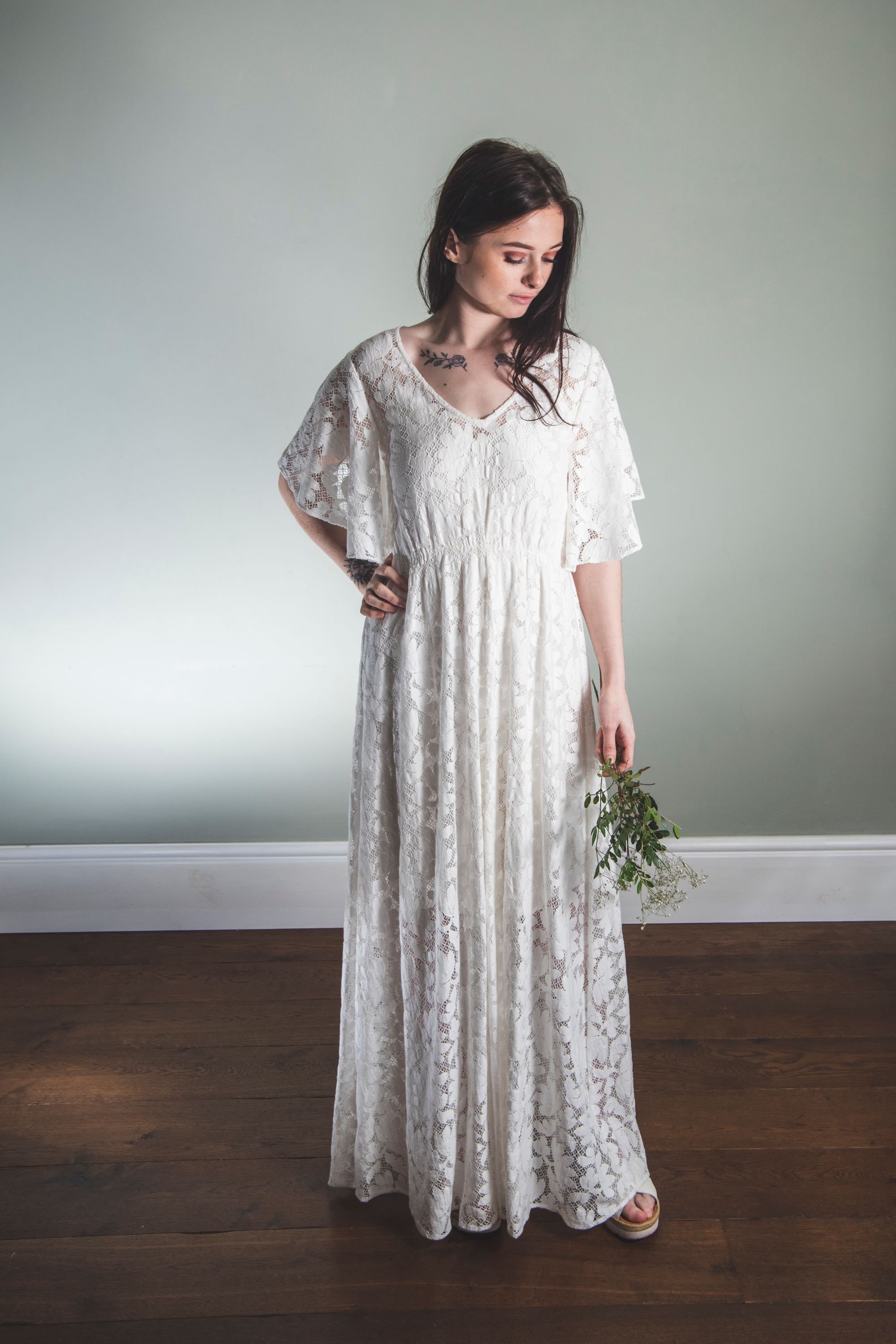 cotton lace wedding dress