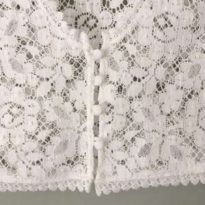 Sample Sale Bridal top, cotton lace top, button back off-white lace top, cotton lace, bridal cover up, sample sale size XXS, UK size 6 image 5