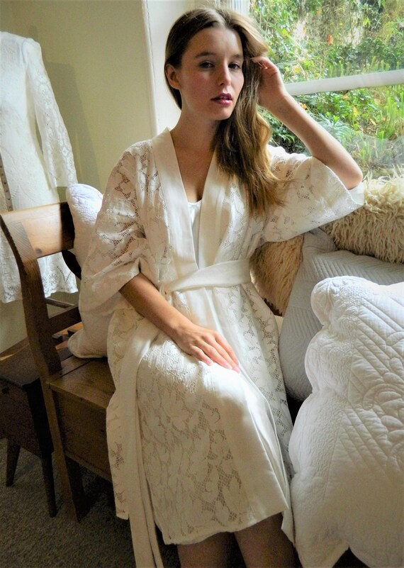 cotton lace dressing gown