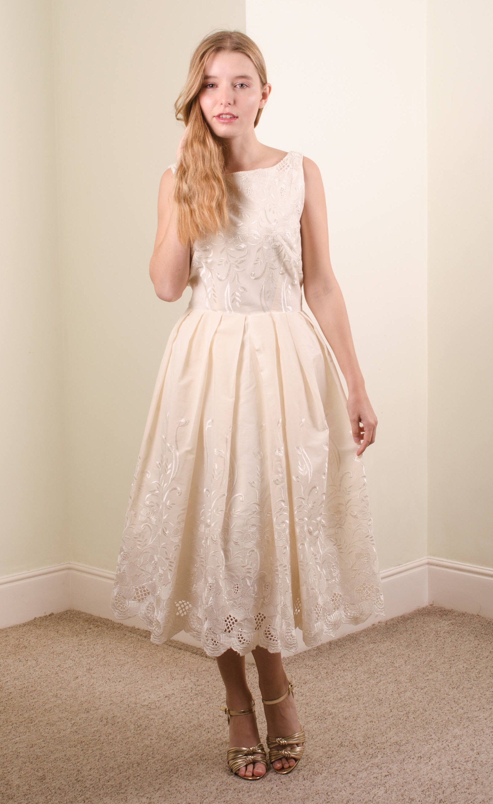 Organic cotton wedding dress eco wedding dress low back | Etsy