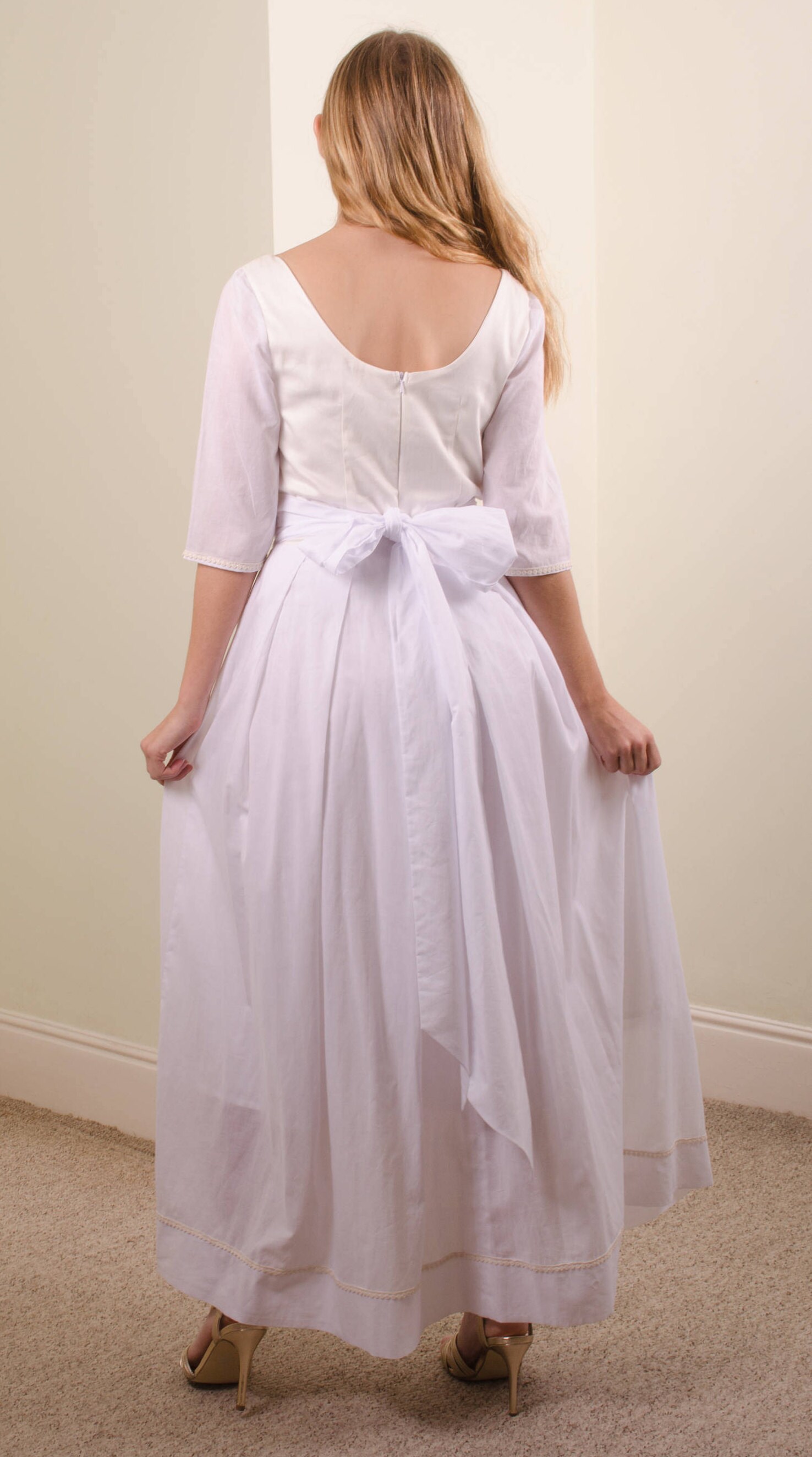 Long organic cotton white dress cotton wedding dress long Etsy