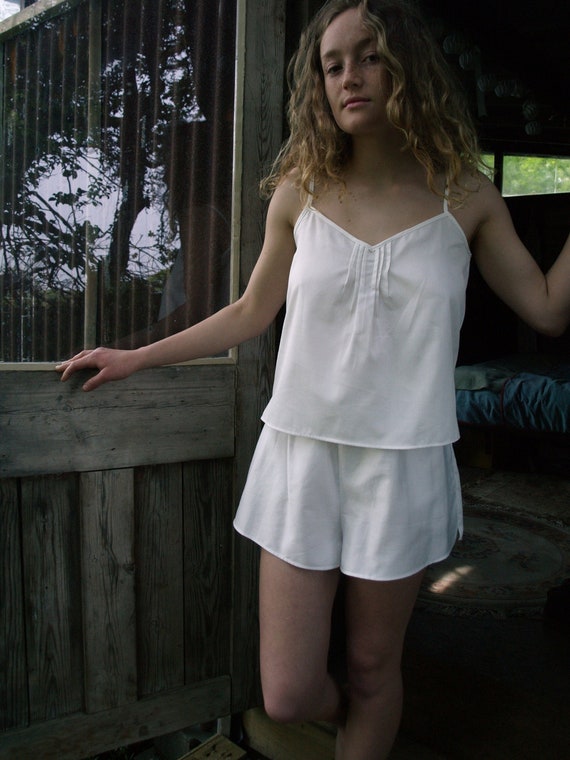 White cotton pyjamas short set Clearance