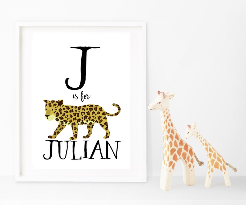 Custom Nursery Wall Art Jaguar Jaguar Print Baby Gift Nursery Custom Baby Name Print Personalised Nursery Art Personalised Baby Poster