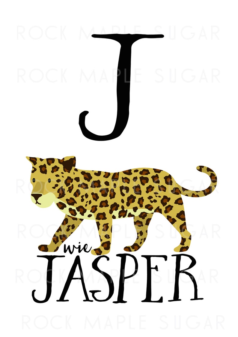 Custom Nursery Wall Art Jaguar Jaguar Print Baby Gift Nursery Custom Baby Name Print Personalised Nursery Art Personalised Baby Poster