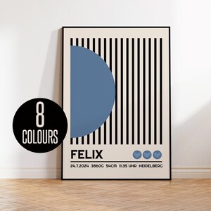 Pôster de bebê Bauhaus, anúncio de nascimento Bauhaus, pôster de bebê de datas de nascimento, presente personalizado, pôsteres de bebê, pôster de monograma
