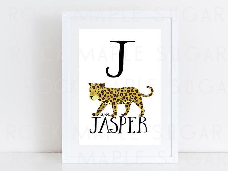 Custom Nursery Wall Art Jaguar Jaguar Print Baby Gift Nursery Custom Baby Name Print Personalised Nursery Art Personalised Baby Poster