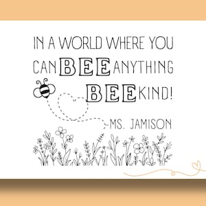 Bee Kind Teacher Yearbook Stamp | Self Inking | Custom