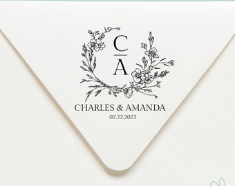 Custom Wedding Stamp Logo | Self Inking Embosser | Handcrafted