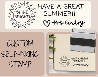 HIGH QUALITY | Custom Self Inking Sun Yearbook Stamp for Teachers