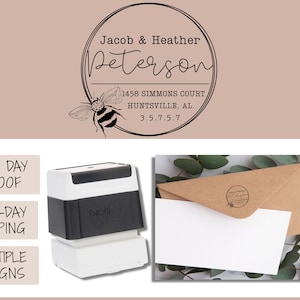 Custom Self-Inking Address Stamp |  Honey Bee Stamp | Envelope Stamp