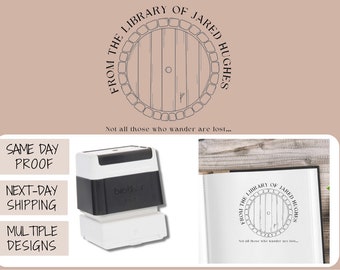 Personalized Book Stamp | Bookplate Stamp | Self Inking Library Of Stamp | Book Lover Stamp | Hobbit Book Stamp