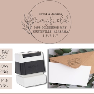 Custom Self-Inking Address Stamp | Floral Border Stamp | Envelope Stamp