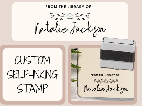 Teacher Book Stamp, Personalized Custom Bookplate Rubber Stamp