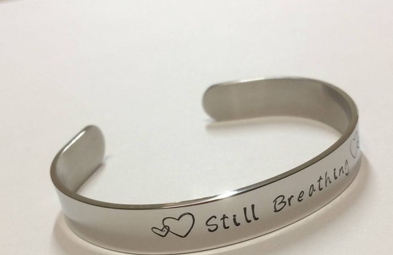 Items similar to Personalized stainless steel cuff bracelet. Hand ...