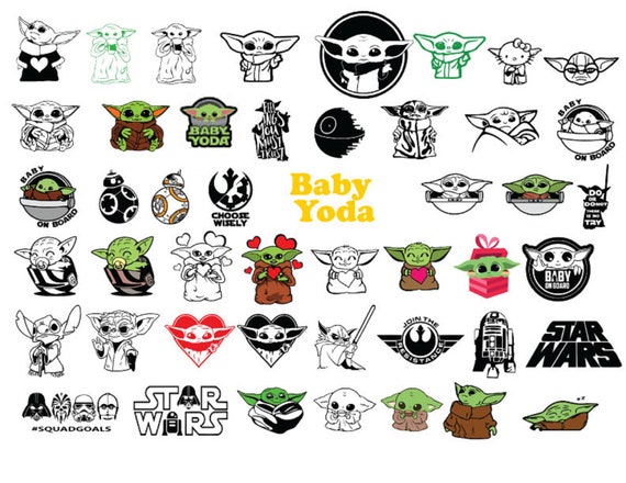 Download Baby Yoda Svg Png 82 Image Bundle Star Wars Art Collection Etsy PSD Mockup Templates