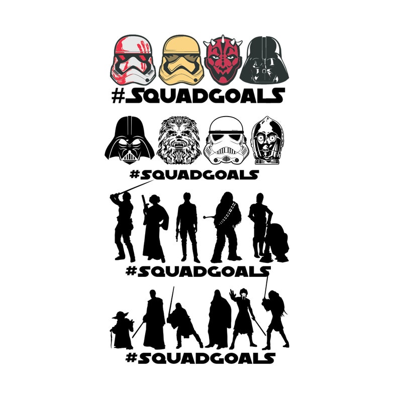 Star Wars PNG SVG Squad Goals 4 image Collection Cricut | Etsy