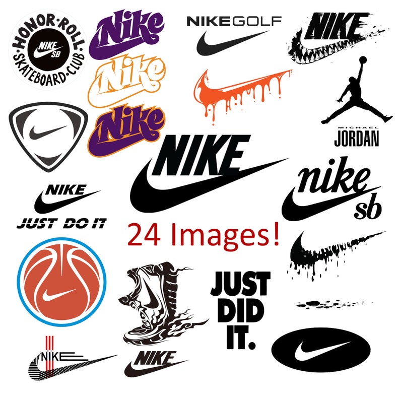 Nike Logo SVG and PNG bundle 24 Images Just do it. Cricut Cut | Etsy