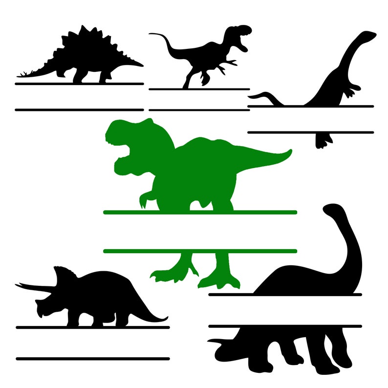 Download Dinosaur Split Monogram SVG PNG Dxf Eps Cricut Cut File | Etsy