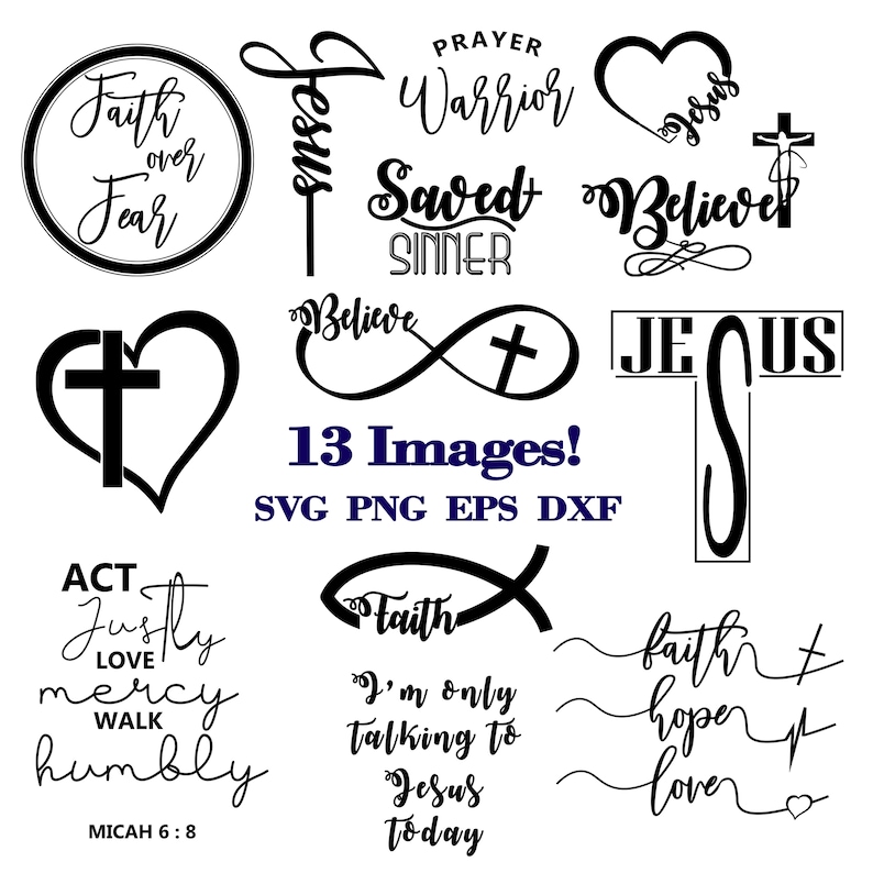 Christian Sayings Jesus SVG PNG EPS dxf 13 Images Bible Quote  Etsy