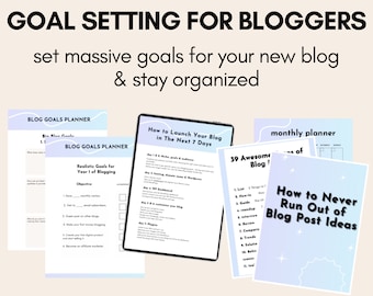 Simple Blogging Planner | Digital Blog Planner 2023 | Start a Blog Kit | Password Tracker | Goal Planning | Printable Blog Plan