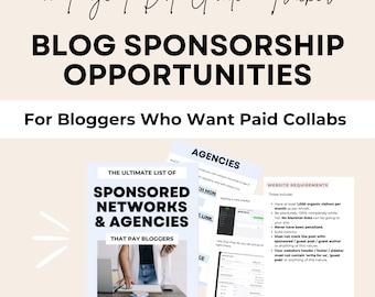 44 Blog Sponsored Networks and Guest Posting Agencies | 67-Page PDF Guide + Tracker for Bloggers | Monetize Your Blog and Work with Brands