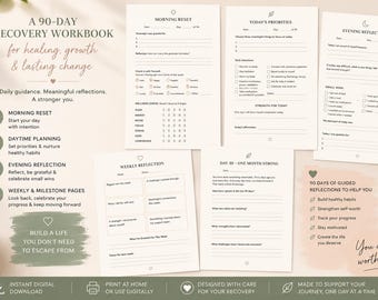 90-Day Recovery Workbook: Healing, Growth, Lasting Change (Digital Download)