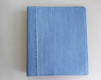 denim notebook cover 3 ring 1 inch spine medium dark etsy
