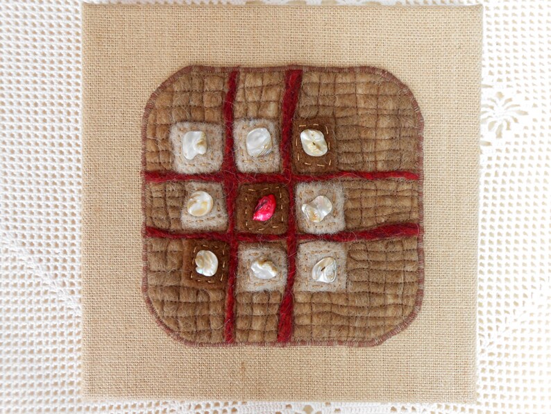 Needle felted mixed media collage fiber textile art for wall Etsy