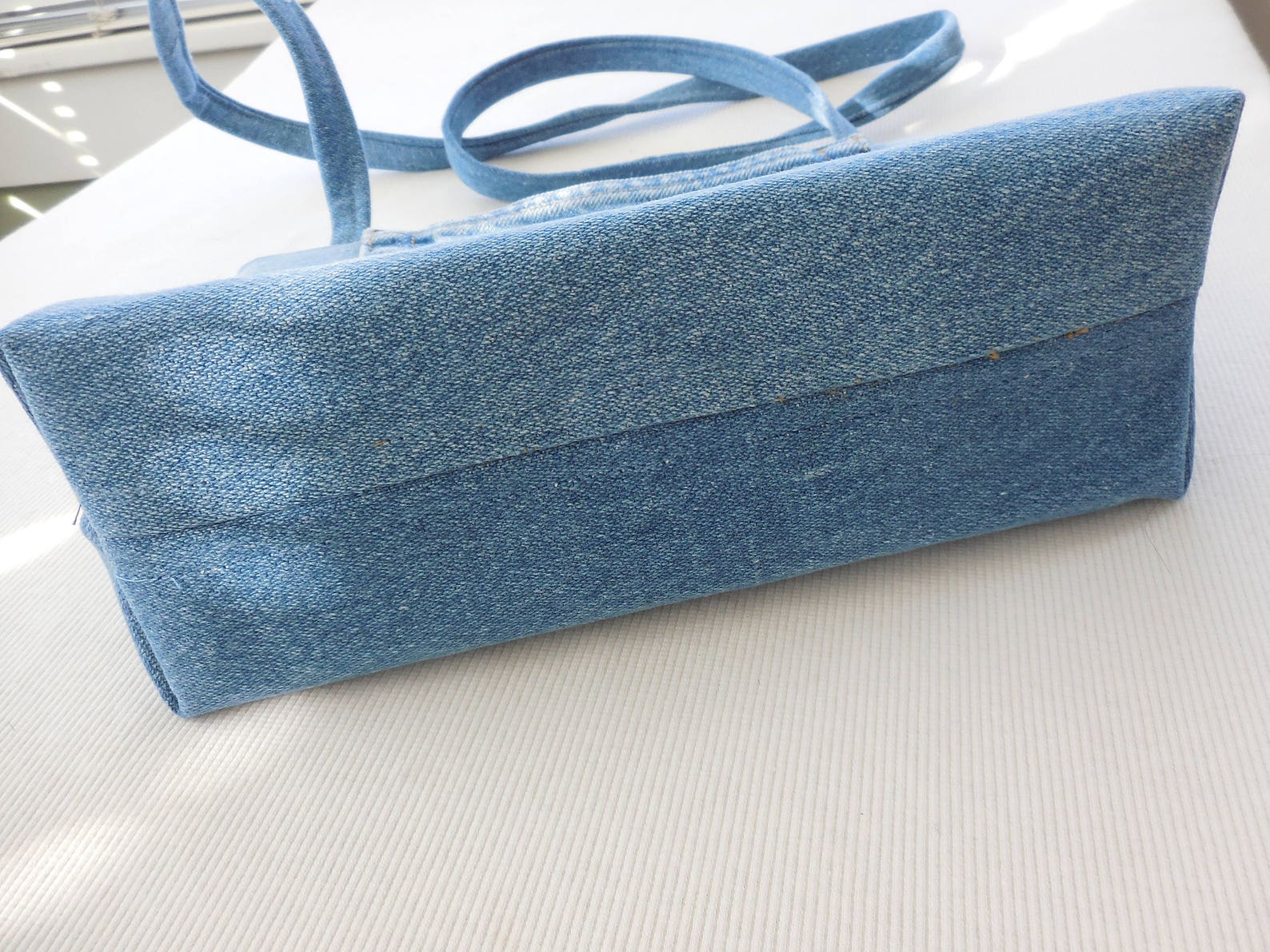 Denim Purse Small Pocketbook With Shoulder Strap One Inside Etsy
