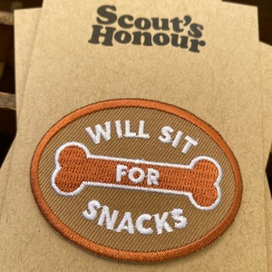 Embroidered Merit Badge/Patch Will Sit For Snacks image 2