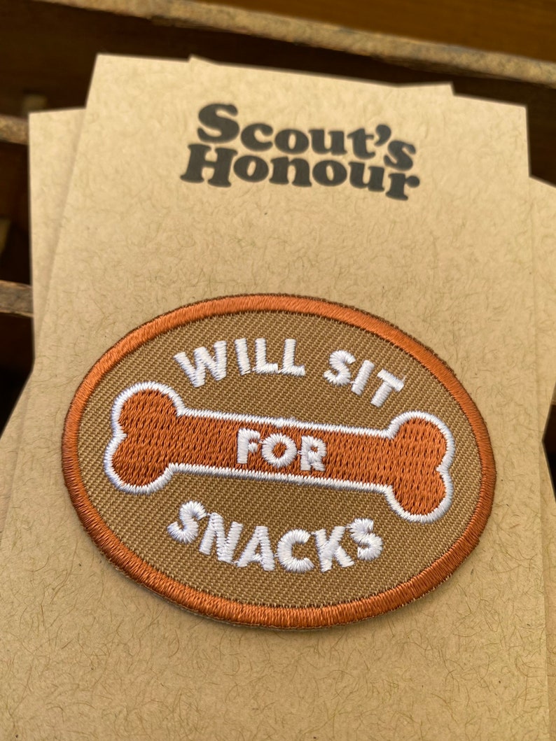 Embroidered Merit Badge/Patch Will Sit For Snacks image 2