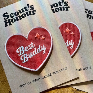 Best Buddy Embroidered Iron-On Patch | Dog Merit Badge