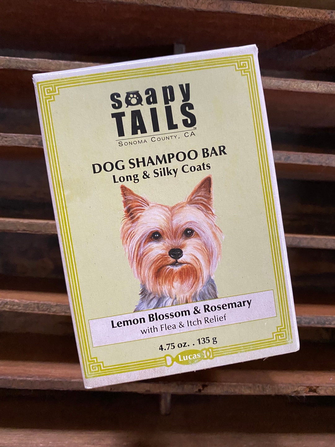Dog Shampoo Bar Soapy Tails Long and Silky Coat in Lemon Blossom
