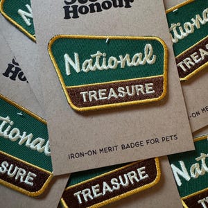 National Treasure Embroidered Iron-On Merit Patch | Dog Merit Badge