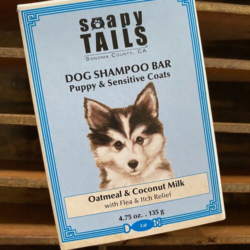 Dog Shampoo Bar Soapy Tails Puppy Coat in Oatmeal & Coconut Etsy