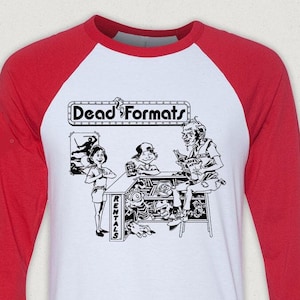 Dead Formats Video Store &quot;AL&quot; Baseball Raglan - Original Art by Eugene Lee @varybl.design